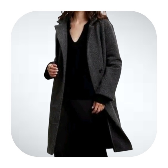 Banana Republic XL dark charcoal 32% wool long coat - Picture 16 of 16